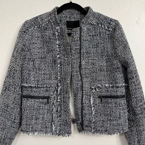 Banana Republic Blazer Jacket Blue Black White Thread Size 6